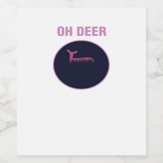 Oh Deer Modern Aesthetic Wijn Etiket (Enkel label)
