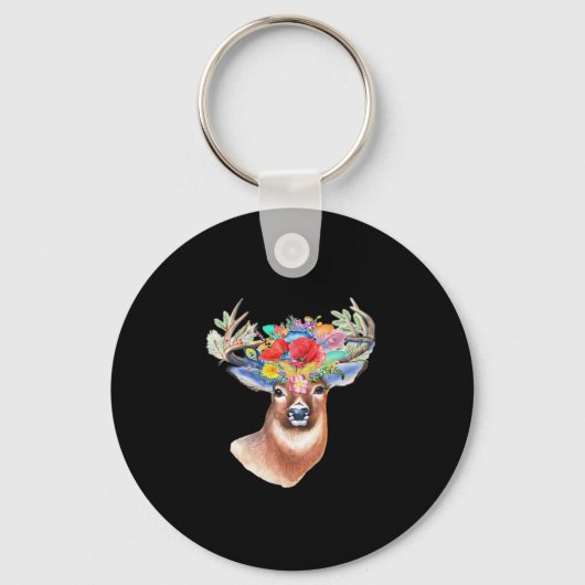 Oh Deer Modern Artistic Style Keychain (Voorkant)