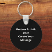 Oh Deer Modern Artistic Style Keychain (Achterkant)