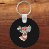 Oh Deer Modern Artistic Style Keychain (Voorkant)