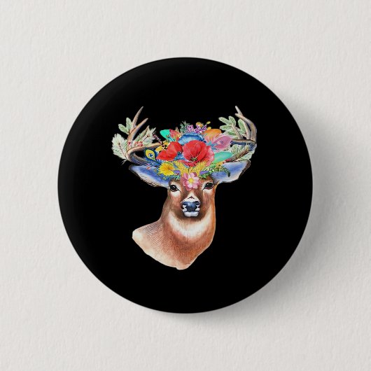 Oh Deer Modern Artistic Style  Ronde Button 5,7 Cm (Voorkant)