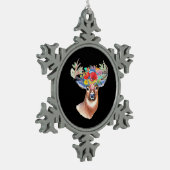 Oh Deer Modern Artistic Style  Tin Sneeuwvlok Ornament (Links)