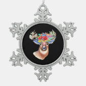 Oh Deer Modern Artistic Style  Tin Sneeuwvlok Ornament (Voorkant)