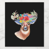 Oh Deer Modern Artistic Style  Wijn Etiket (Enkel label)