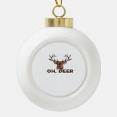 Oh Deer Modern Clean Design  Keramische Bal Ornament (Voorkant)