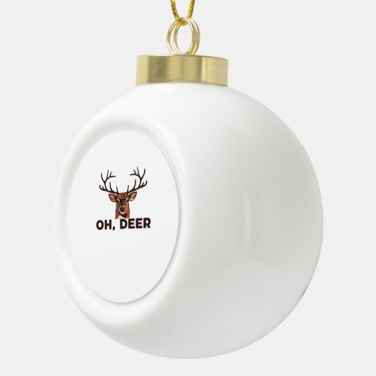 Oh Deer Modern Clean Design  Keramische Bal Ornament (Rechts)