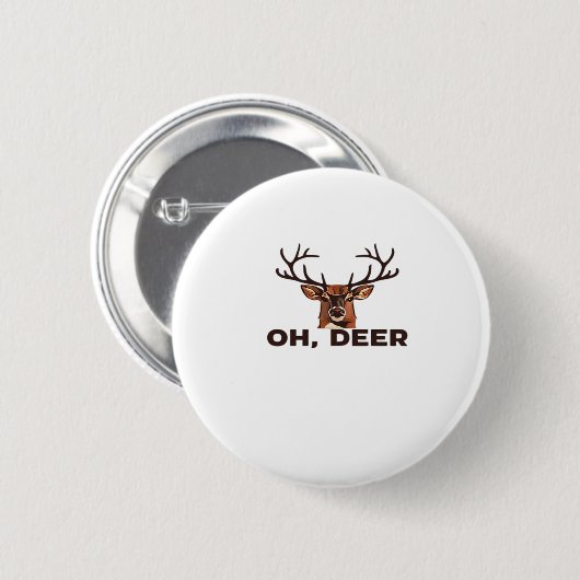 Oh Deer Modern Clean Design  Ronde Button 5,7 Cm (Voorkant /achterkant)