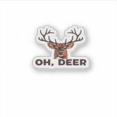 Oh Deer Modern Clean Design  Sticker (Voorkant)