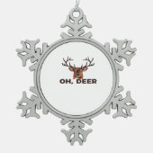Oh Deer Modern Clean Design  Tin Sneeuwvlok Ornament (Voorkant)