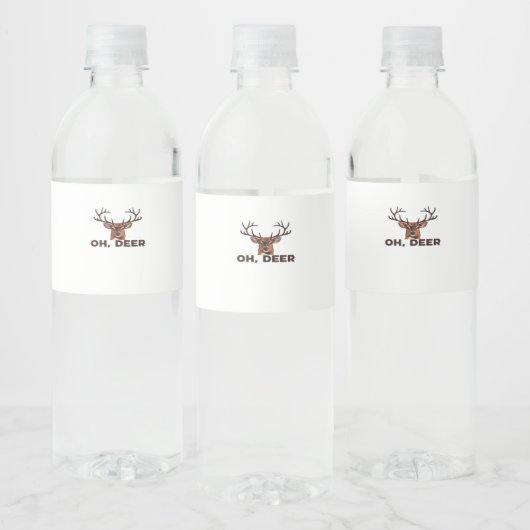 Oh Deer Modern Clean Design Waterfles Etiket (Flessen)