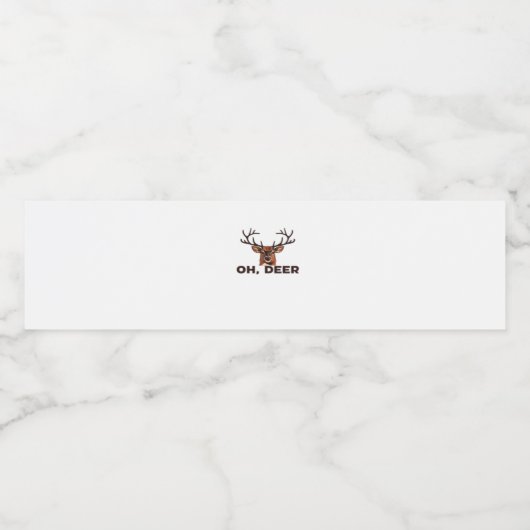 Oh Deer Modern Clean Design  Waterfles Etiket (Enkel label)