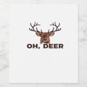 Oh Deer Modern Clean Design  Wijn Etiket (Enkel label)