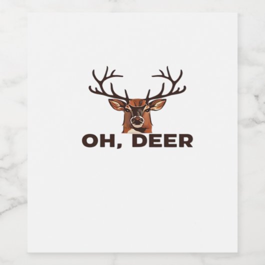 Oh Deer Modern Clean Design  Wijn Etiket (Enkel label)