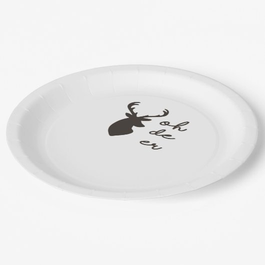 Oh Deer Modern Graphic Style Papieren Bordje (Gekanteld)