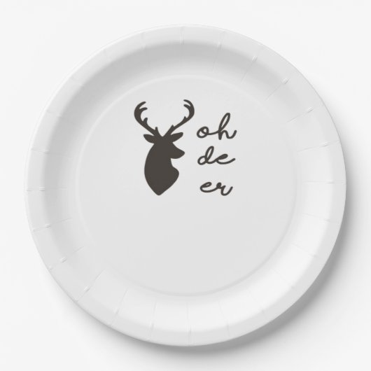 Oh Deer Modern Graphic Style  Papieren Bordje (Voorkant)
