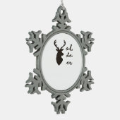 Oh Deer Modern Graphic Style  Tin Sneeuwvlok Ornament (Links)