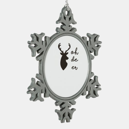 Oh Deer Modern Graphic Style  Tin Sneeuwvlok Ornament (Links)