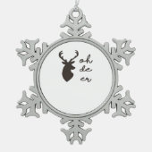 Oh Deer Modern Graphic Style  Tin Sneeuwvlok Ornament (Voorkant)