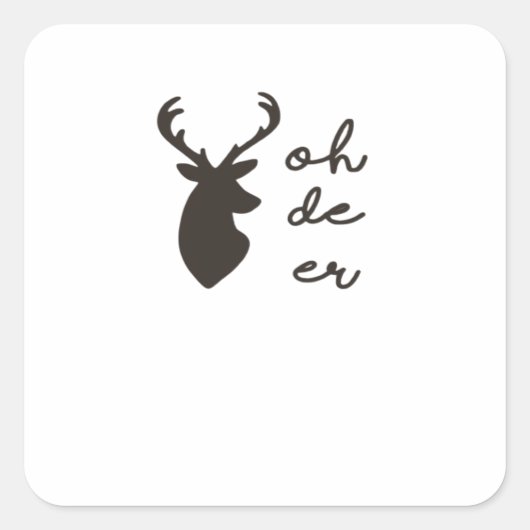 Oh Deer Modern Graphic Style  Vierkante Sticker (Voorkant)