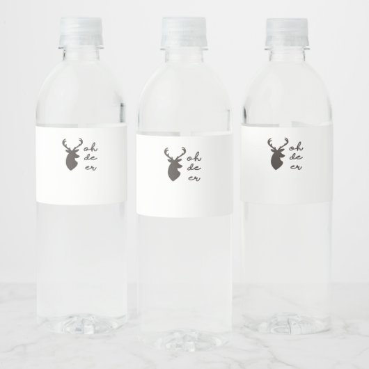 Oh Deer Modern Graphic Style Waterfles Etiket (Flessen)