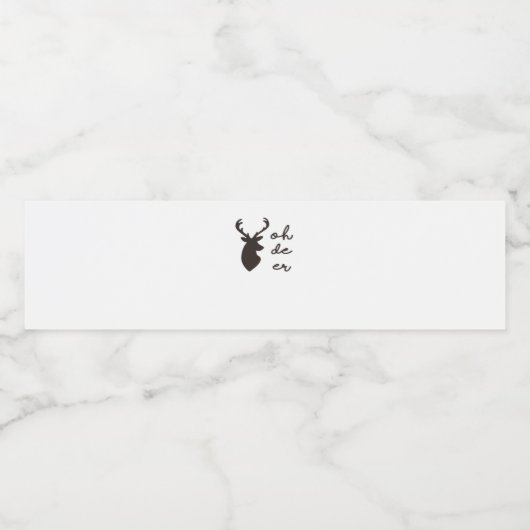 Oh Deer Modern Graphic Style Waterfles Etiket (Enkel label)