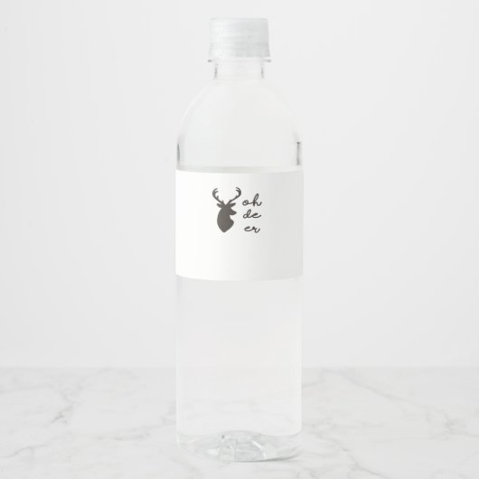 Oh Deer Modern Graphic Style Waterfles Etiket (Voorkant)