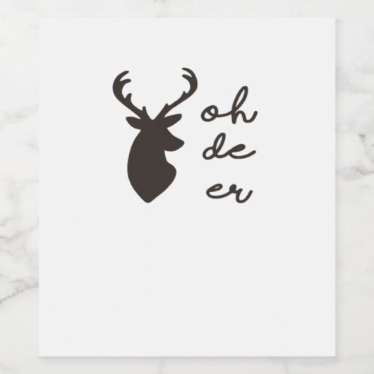 Oh Deer Modern Graphic Style  Wijn Etiket (Enkel label)