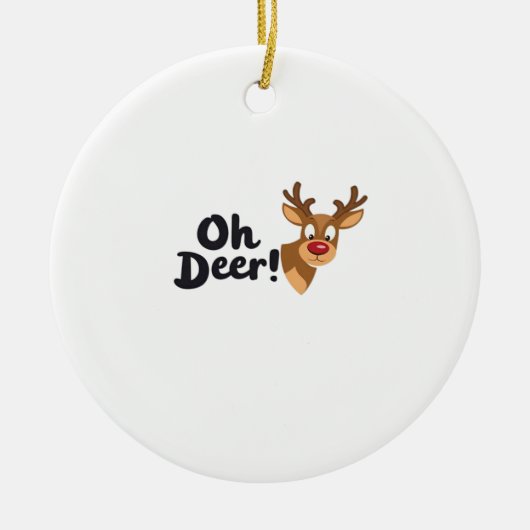 Oh Deer Moderne Esthetische Stijl Keramisch Ornament (Voorkant)