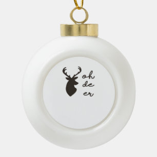 Oh Deer Moderne Grafische Stijl Keramische Bal Ornament