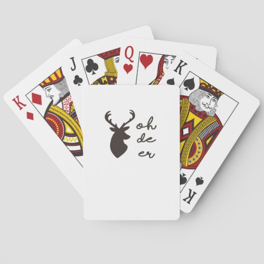 Oh Deer Moderne Grafische Stijl Pokerkaarten (Achterkant)