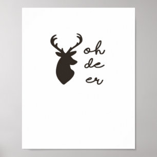 Oh Deer Moderne Grafische Stijl Poster