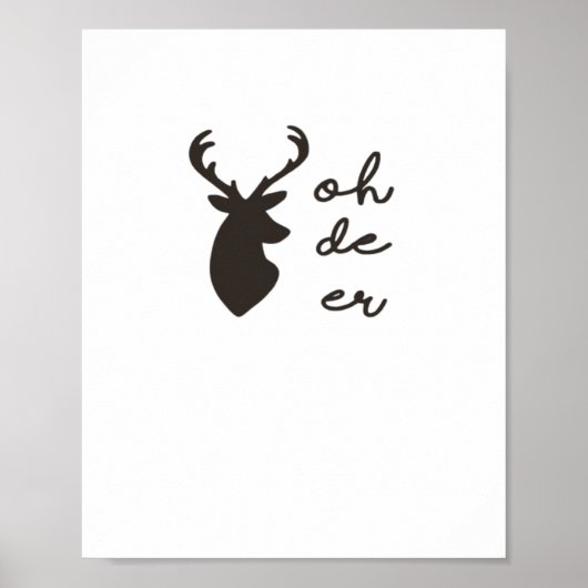 Oh Deer Moderne Grafische Stijl  Poster (Voorkant)