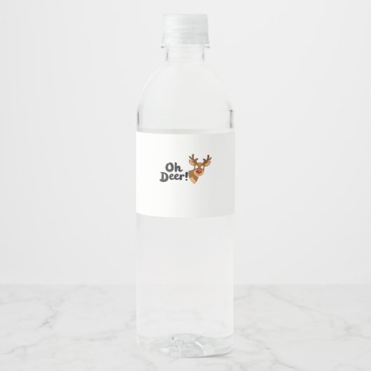 Oh Deer Moderne Stijl  Waterfles Etiket (Voorkant)