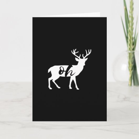 Oh Deer Monochrome Minimal Design Kaart (Voorkant)