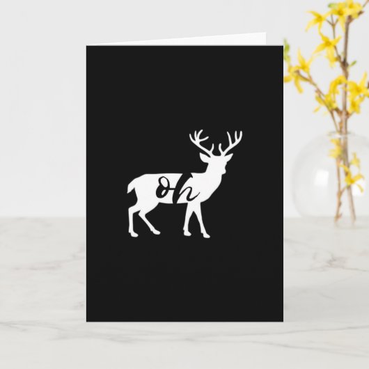 Oh Deer Monochrome Minimal Design Kaart (Gele Bloem)
