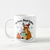 Oh Deer Need Coffee Funny Holiday Art Koffiemok (Links)