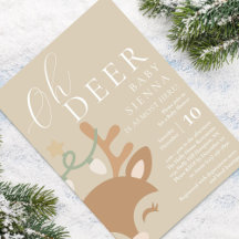 Oh Deer Neutral Christmas Rendier Baby shower