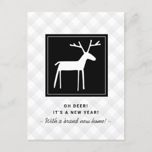 Oh Deer New Year New Home Moving Aankondigingskaart