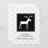 Oh Deer New Year New Home Moving Aankondigingskaart (Voorkant / Achterkant)