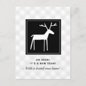 Oh Deer New Year New Home Moving Aankondigingskaart (Voorkant)