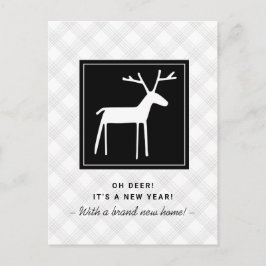 Oh Deer New Year New Home Moving Aankondigingskaart