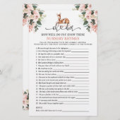 Oh Deer Nursery Rhyme Baby shower Games (Voorkant / Achterkant)