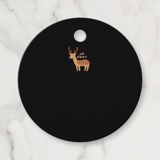 Oh Deer Oh Dear Retro Classic Style Bedankjes Labels (Voorkant)