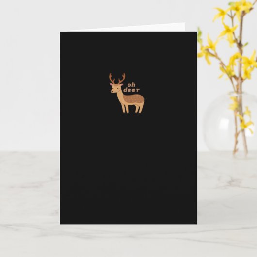 Oh Deer Oh Dear Retro Classic Style Kaart (Gele Bloem)