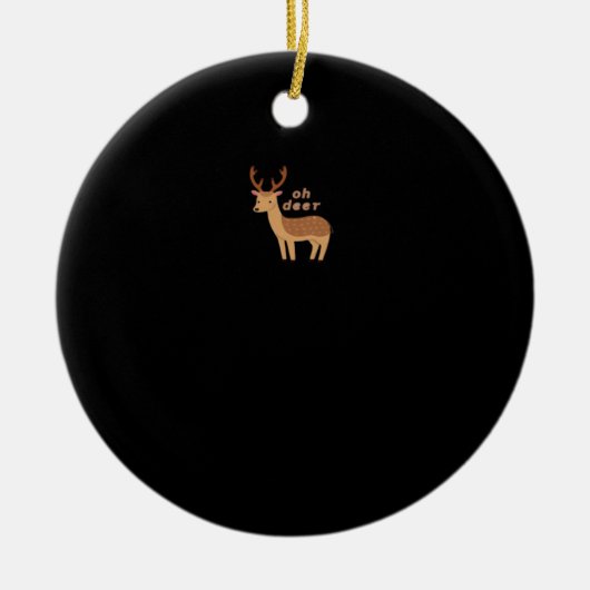 Oh Deer Oh Dear Retro Classic Style Keramisch Ornament (Voorkant)