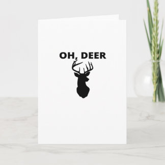 Oh Deer Oh Dear Whimsical Art Folded Greeting Card Kaart