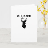 Oh Deer Oh Dear Whimsical Art Folded Greeting Card Kaart (Gele Bloem)