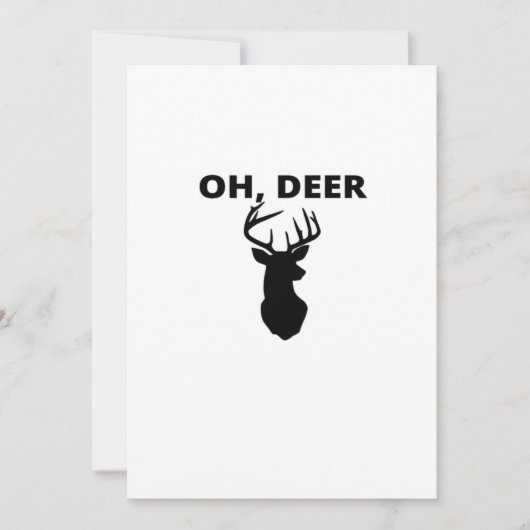 Oh Deer Oh Dear Whimsical Art StyFlat Holiday Card Feestdagenkaart (Voorkant)