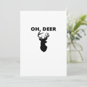 Oh Deer Oh Dear Whimsical Art StyFlat Holiday Card Feestdagenkaart (Staand voorkant)