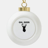 Oh Deer Oh Dear Whimsical Art Style  Keramische Bal Ornament (Voorkant)